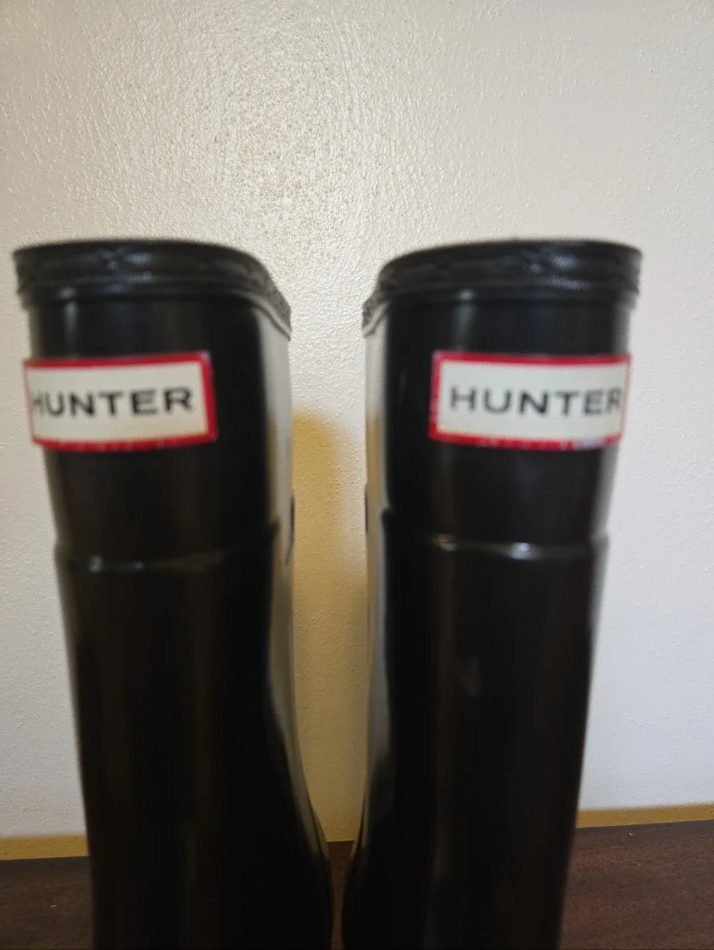 Hunter Kellan Wedge Round Toe Rain Boots Black 6